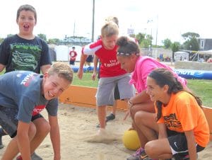 kids ready to play gaga ball
