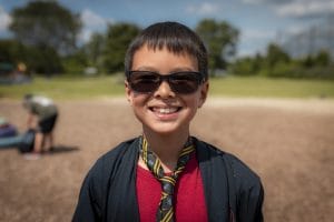 camper dressed up like harry potter at summer camp