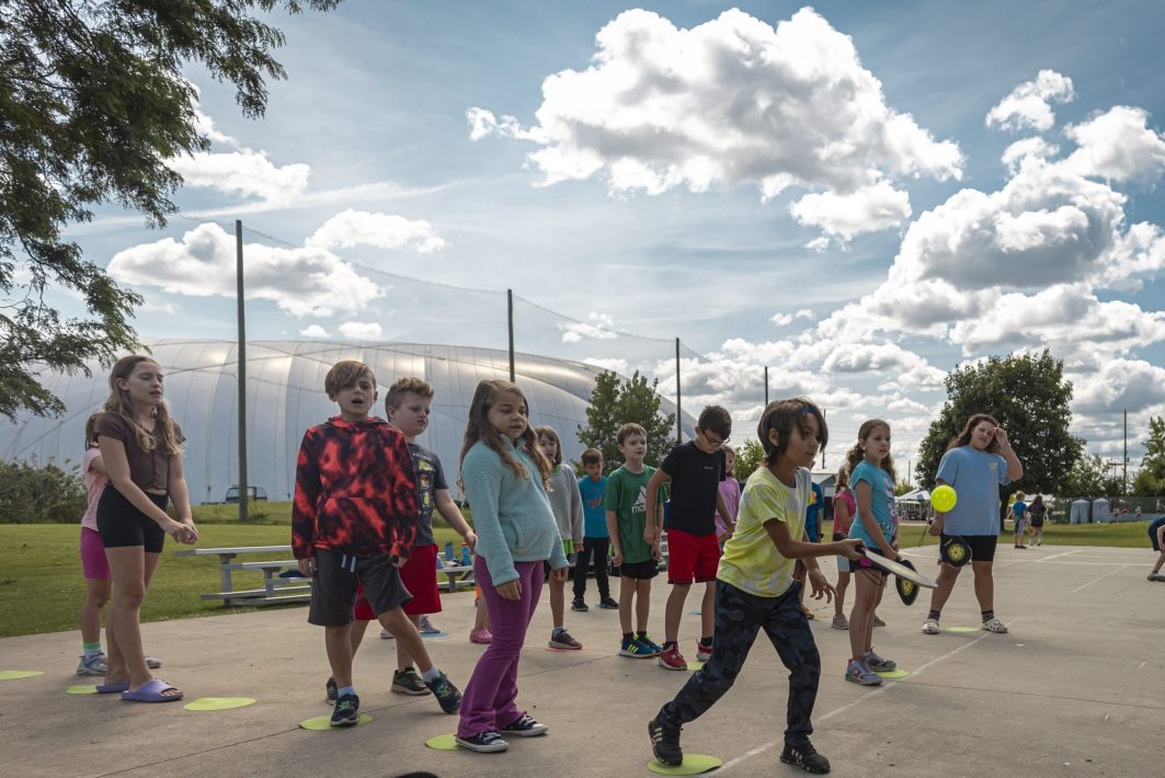 kids playing pickleball at camo